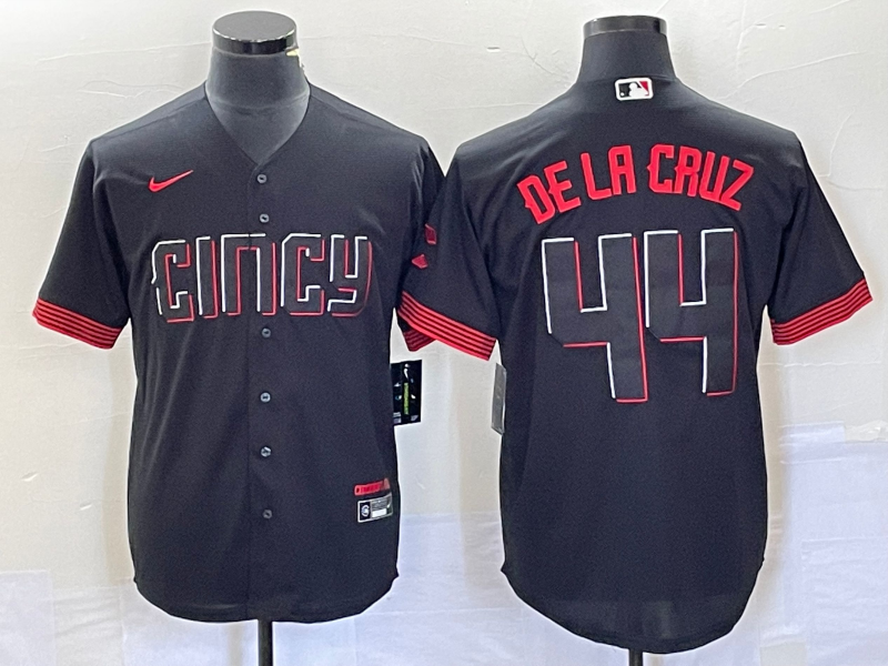 Men's Cincinnati Reds Elly De La Cruz #44 Black 2023 City Connect Jersey